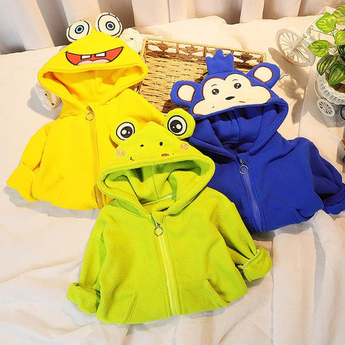 Children's winter velvet sweater hooded sweater